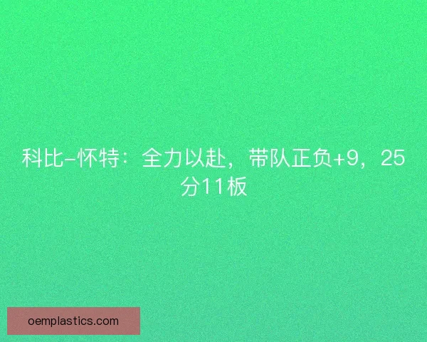 科比-怀特：全力以赴，带队正负+9，25分11板